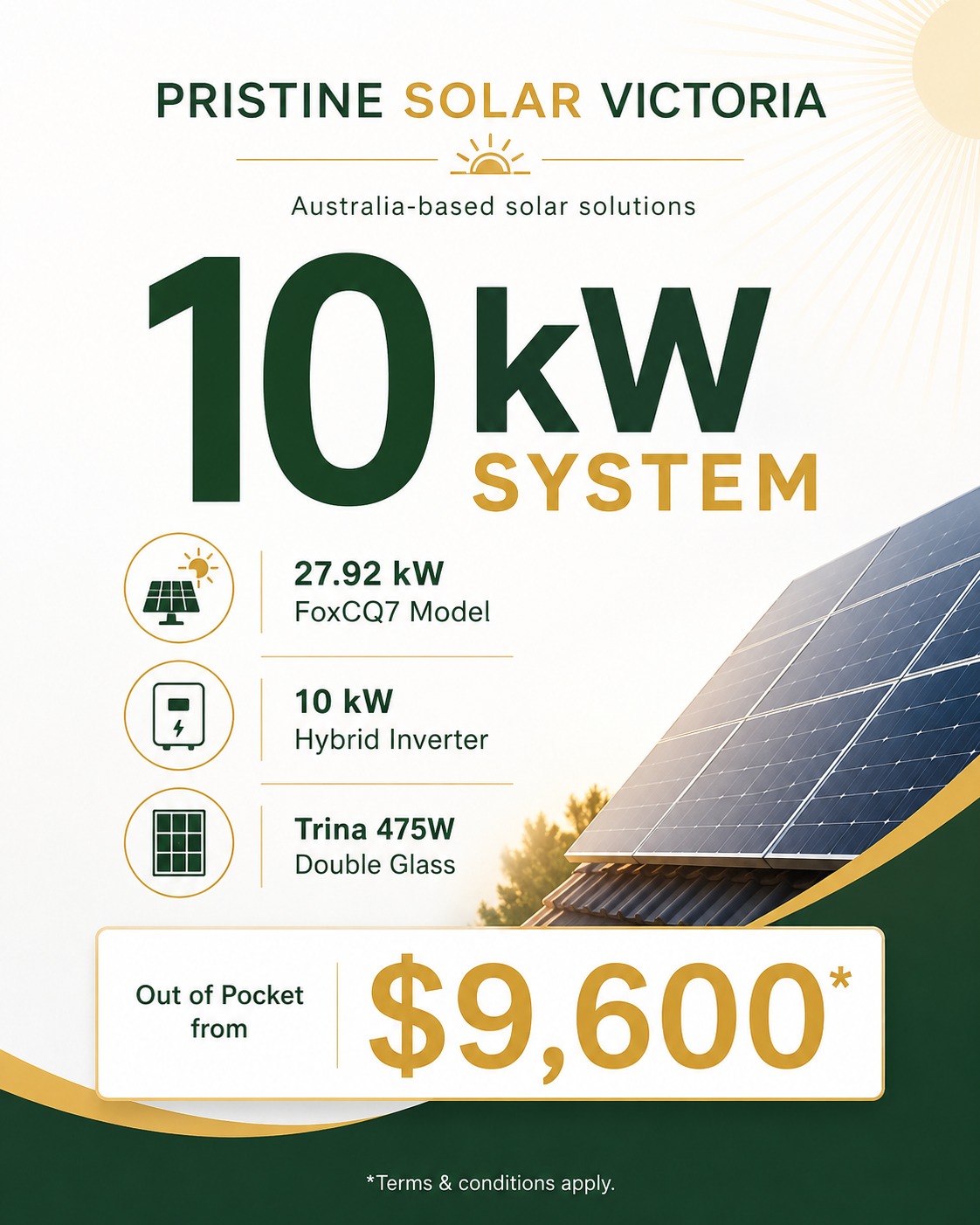 10 kW Full Package (Battery + Panel)
